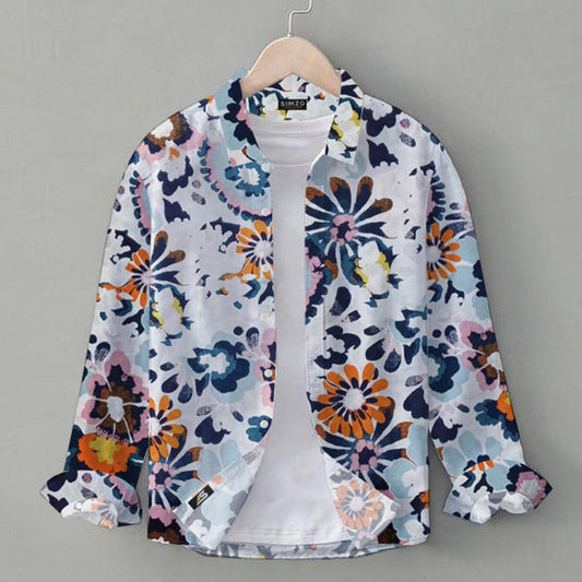 multi flower pure cotton shirt - Simzo fashion